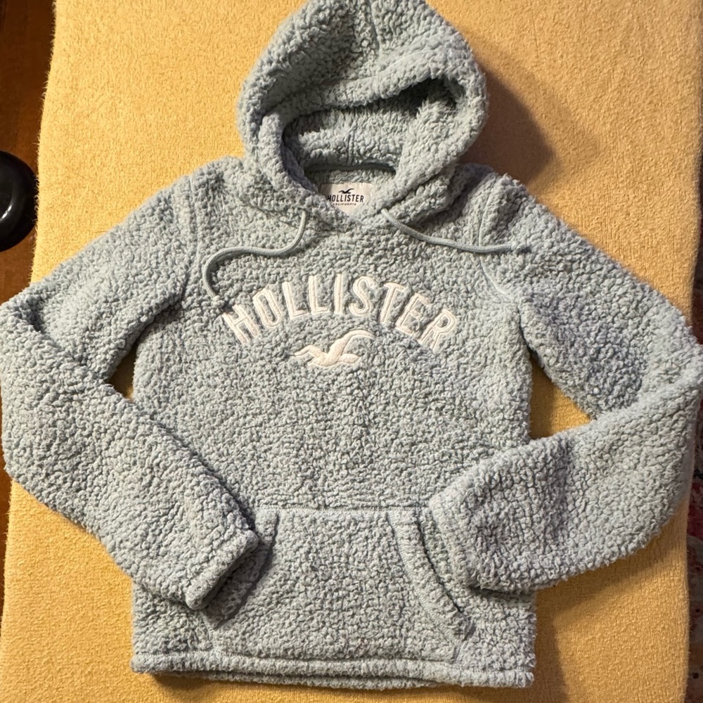 Hollister Light Green Sherpa Hoodie